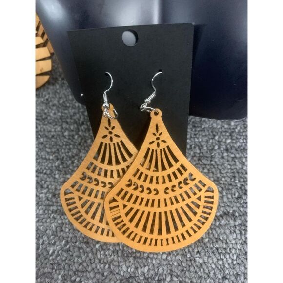 Wooden Earrings   - Picture 2 of 2